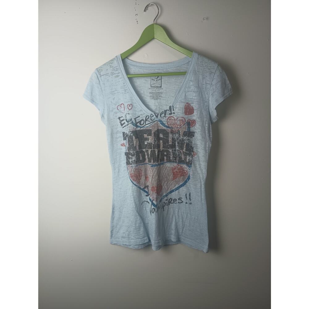 Vintage Y2K Twilight Saga Graphic T-Shirt Burn Out Team Edward Fitted Large